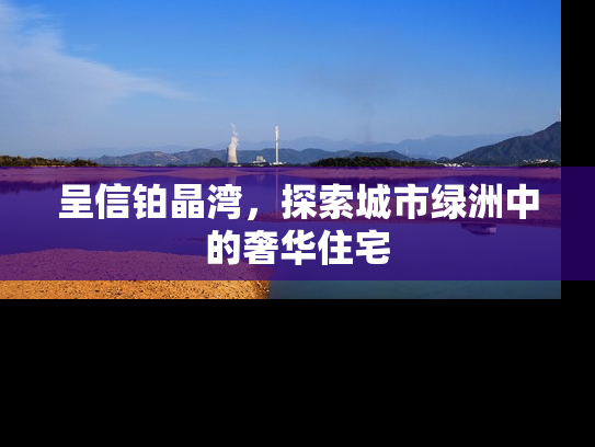 呈信铂晶湾，探索城市绿洲中的奢华住宅