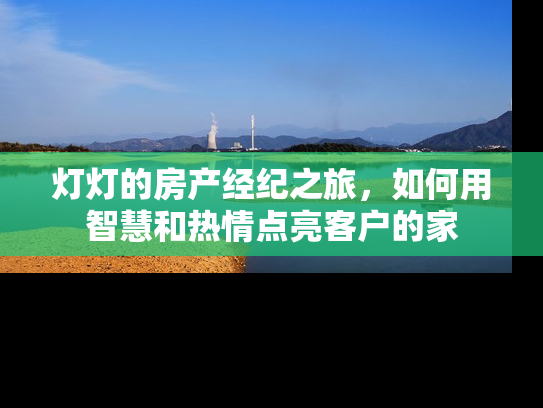 灯灯的房产经纪之旅，如何用智慧和热情点亮客户的家