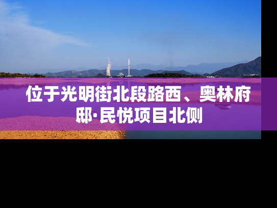 位于光明街北段路西、奥林府邸·民悦项目北侧